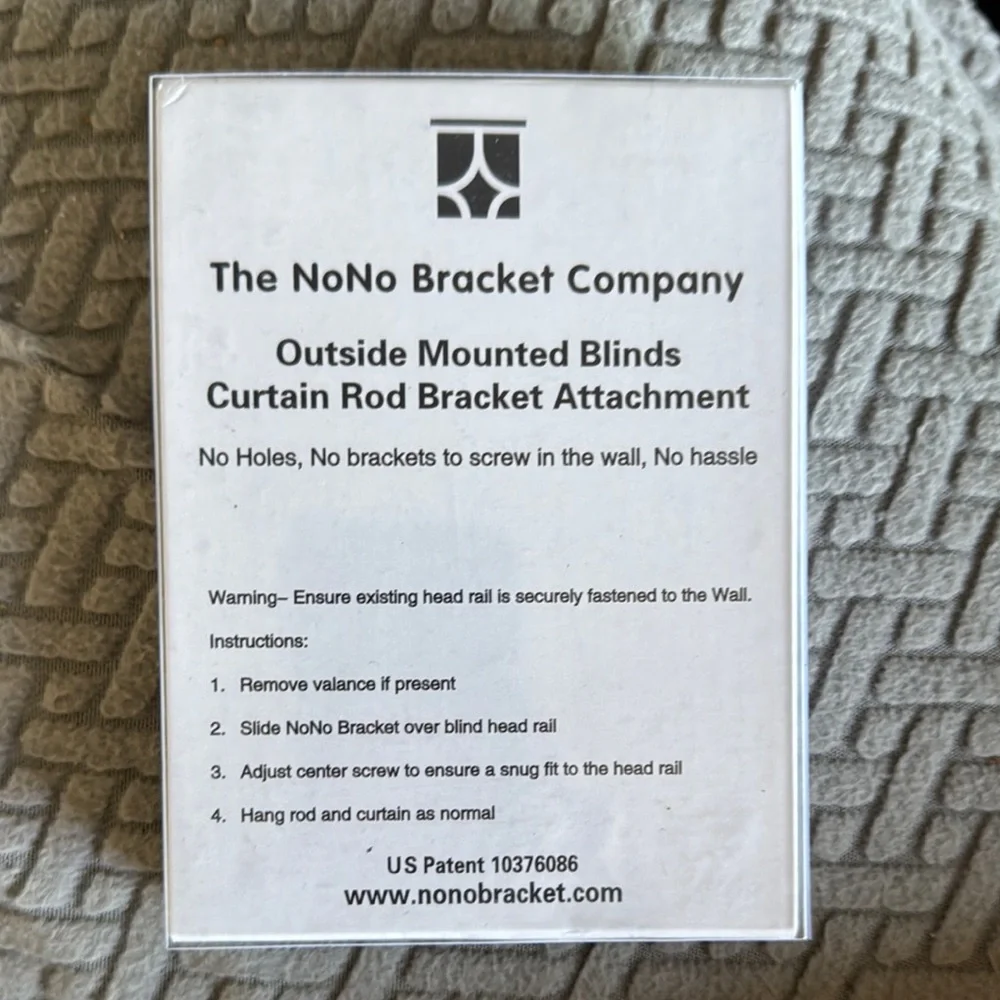 Nono Brackets Curtain Rod Attachment NIB (2 sets of 3 brackets ea)